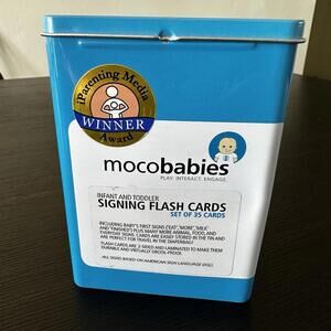 Infant And Toddler Sign Language Flash Cards Set Of 35 Cards Tin Can Case VGC